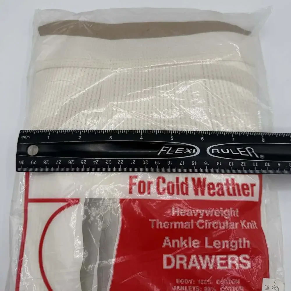 Vintage Sears Heavyweight Thermal Circular Knit Ankle Length Drawers MEDIUM NIP